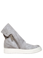 CINZIA ARAIA - SNEAKERS ALTE IN CAMOSCIO CON ZIP - GRIGIO CHIARO