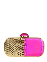 MAISON DU POSH - POCHETTE RIGIDA IN PITONE - FUCSIA