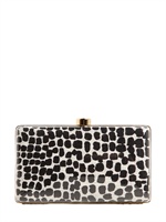 STELLA MCCARTNEY - POCHETTE IN TELA DI LINO RIVESTITA IN PLEXIGLASS - BIANCO/NERO