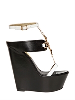 DSQUARED - ZEPPE IN PELLE BICOLORE 150MM - NERO/BIANCO