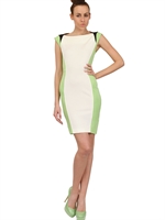 LALTRA MODA - STRETCH PUNTO MILANO KLEID - GRÜN WEISS