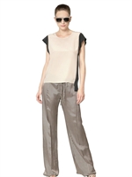 LALTRA MODA - ZWEIFARBIGES TOP - BEIGE/SCHWARZ