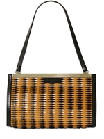 MARNI - WOVEN RAFFIA & LEATHER SHOULDER BAG - MULTI