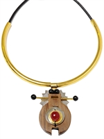 MARNI - WOOD AND BRASS NECKLACE - MULTI