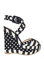BALLIN - ZEPPE IN TELA DI COTONE A POIS 140MM - BLU SCURO/BIANC