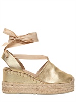 RALPH LAUREN - ZEPPE IN PELLE METALLIZZATA 80MM - ORO