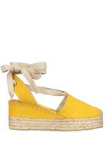 RALPH LAUREN - ZEPPE IN TELA DI COTONE 80MM - GIALLO