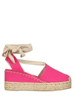RALPH LAUREN - ZEPPE IN TELA DI COTONE 80MM - FUCSIA