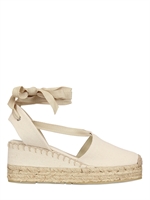 RALPH LAUREN - ZEPPE IN TELA DI COTONE 80MM - CREMA