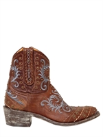 MEXICANA - 50MM EMBROIDERY &STUDS LEATHER LOW BOOTS - BROWN