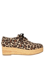 NO NAME - ZEPPE IN COTONE E RAFIA STAMPA LEOPARD 40MM - LEOPARDO