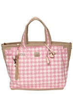 V73 - MEDIUM TOTE AUS TWEED UND SEGELTUCH - MULTI ROSA