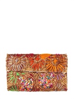 LAURENCE HELLER - POCHETTE IN RAFIA RICAMO PAILLETTES - MULTICOLORE