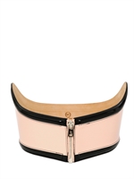 MCQ ALEXANDER MCQUEEN - CINTURA A VITA ALTA IN PELLE BICOLORE 70MM - NUDO/NERO