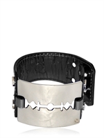 MCQ ALEXANDER MCQUEEN - RASIERKLINGEN-ARMBAND AUS LACKLEDER - SCHWARZ
