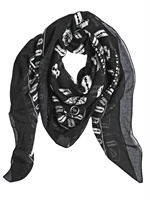 MCQ ALEXANDER MCQUEEN - SCIARPA IN MODAL STAMPA LAMETTE - NERO/BIANCO