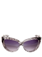 CHARLOTTE OLYMPIA - OCCHIALI DA SOLE IN ACETATO STAMPA PIUME - MOGANO