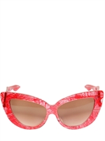 CHARLOTTE OLYMPIA - OCCHIALI DA SOLE IN ACETATO STAMPA PIUME - ROSSO