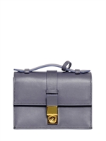 GIORGIO ARMANI - BRUSHED LEATHER SHOULDER BAG - GREY
