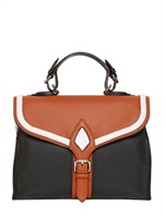 TULLIO ZEPPONI - BORSA SATCHEL IN PELLE COLOUR BLOCK - MULTI BIANCO