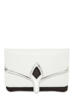 TULLIO ZEPPONI - POCHETTE PICCOLA IN PELLE BICOLORE - BIANCO/NERO