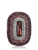 HALABY - MULTICOLOR SWAROVSKI PAVÉ PIN - MAGENTA/WHITE