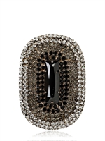 HALABY - MULTICOLOR SWAROVSKI PAVÉ PIN - BLACK/ GREY