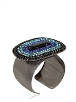 HALABY - PAVÉ-ARMREIF MIT BLAUEN & SCHWARZEN SWAROVSKIS - BLAU /SCHWARZ
