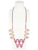 HALABY - PIAF SINGLE CHAIN NECKLACE - FUCHSIA/PINK