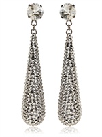 HALABY - LIGHT SWAROVSKI DROP EARRINGS - WHITE