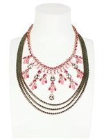 HALABY - PINK PATIALA NECKLACE - GREEN/PINK