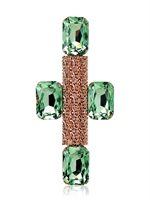 HALABY - SAMURAI CAPSULE BROOCH/PIN - GREEN/GOLD