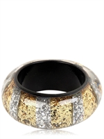 NICHOLAS KING - ARMREIF MIT GOLDENEN UND SILBERNEN STREIFEN - GOLD SILBER