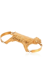 DOMINIQUE LUCAS - TIGERHAUT GOLDPLATTIERTER MANSCHETTENARMREIF - GELB/GOLD