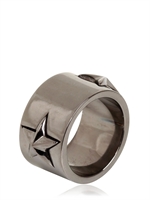TOMASZ DONOCIK - BLACKENED SILVER STAR RING - BLACK
