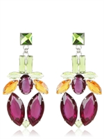 MOUTONCOLLET - ANGELIC PARROT EARRINGS - GREEN/PURPLE