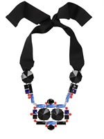 MOUTONCOLLET - MUSA BLUE NECKLACE - BLUE