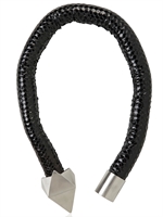 PERSEPHONI - SNAKE SKIN NECKLACE - BLACK