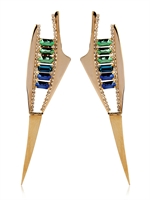 IOSSELLIANI - DECO SPIKE EARRINGS - GREEN/BLUE