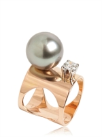 SARDO - KAHN DIAMOND ROSE GOLD RING - ROSE GOLD/PEARL