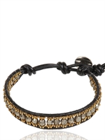 COLANA - LEDER- UND PYRITARMBAND - SCHWARZ/GRAU