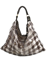 SALAR - JUNI WOVEN VINYL & LEATHER SHOULDER BAG - BLACK