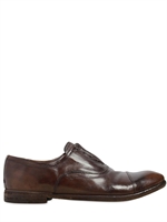 OFFICINE CREATIVE - SCARPE OXFORD SLIP ON IN PELLE 20MM - MARRONE