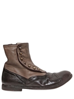 OFFICINE CREATIVE - 20MM IGNIS DYED WASHED LEATHER BOOTS - BROWN/HAZELNUT