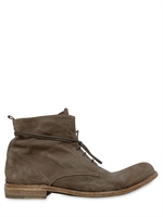 OFFICINE CREATIVE - 25 MM SOFT SUEDE LACE UP BOOTS - BEIGE