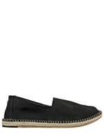 OFFICINE CREATIVE - ESPADRILLES AUS WILDLEDER UND GEWEBTEM STROH - SCHWARZ