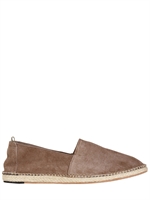 OFFICINE CREATIVE - ESPADRILLES AUS WILDLEDER UND GEWEBTEM STROH - WEISS