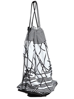NEIL BARRETT - FALTBARER RUCKSACK AUS NYLON MIT ABSTRAKTEM DRUCK - WEIß/SCHWARZ