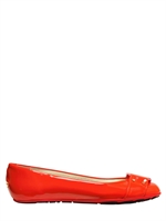 JIMMY CHOO - 10MM PATENT LEATHER BALLERINA FLATS - ORANGE