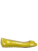 JIMMY CHOO - 10MM PATENT LEATHER BALLERINA FLATS - LIME